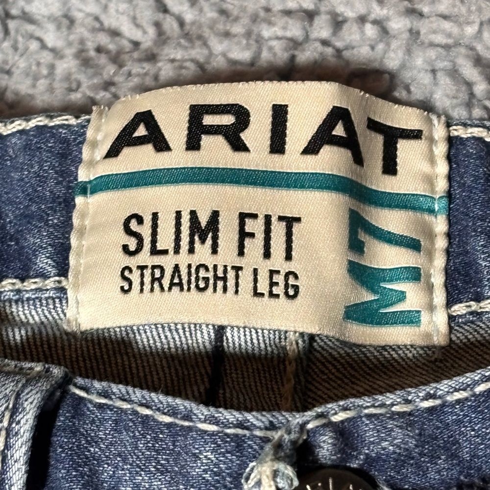 Ariat Men's M7 Classic Indigo Slim Fit Straight Leg Jeans Size 29/30 Pre Owned - Picture 7 of 14
